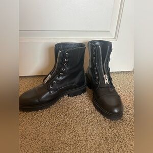 Black combat boots